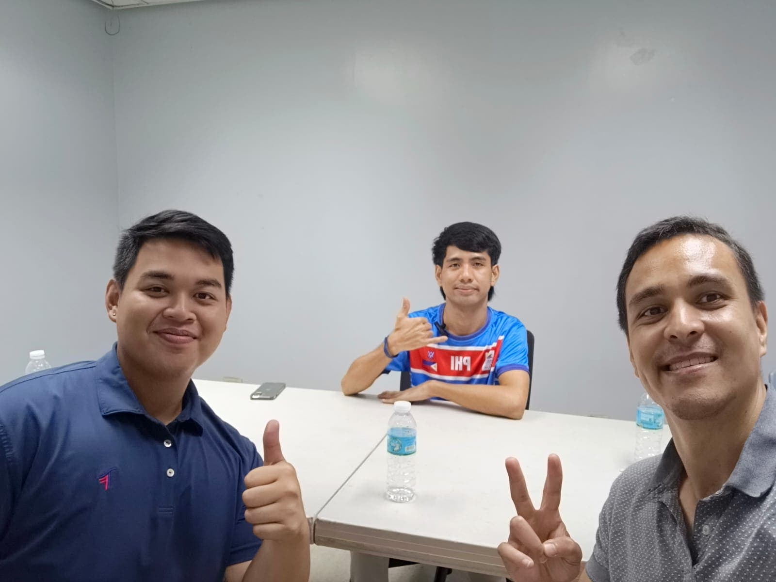 Spencer, wearing his Philippine national jersey, sits down for an interview with the BIDA Games 2026 committee.