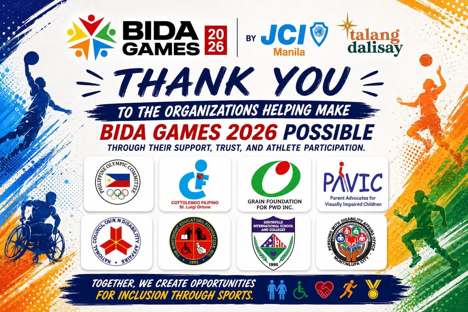 Organizations Supporting BIDA Games 2026